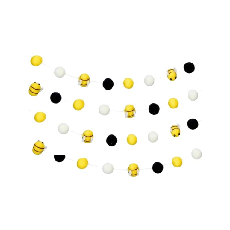 Tatuo Bees Felt Ball Garlands 4 Pieces