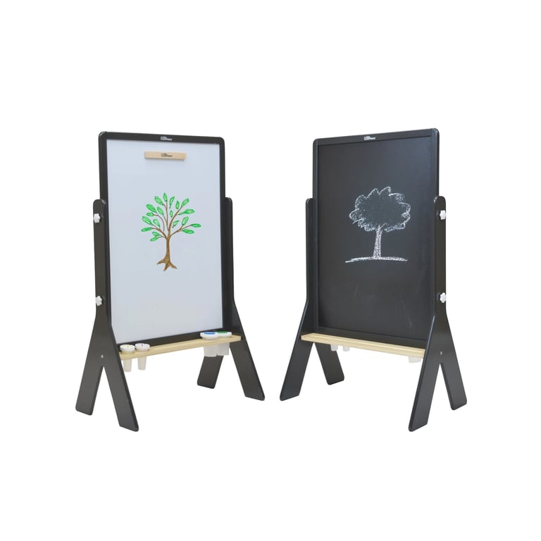 Montessori Little Partners Contempo Art Easel Charcoal With Natural