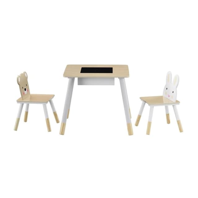 Keezi Table and Chair Set With Hidden Storage