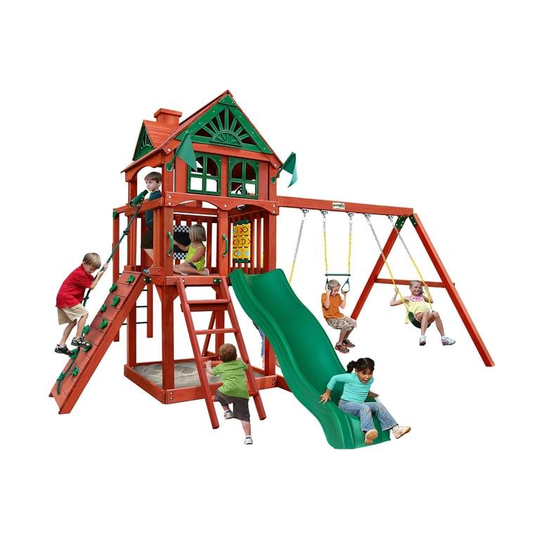 Montessori Gorilla Playsets Five Star II Wooden Swing Set Brown