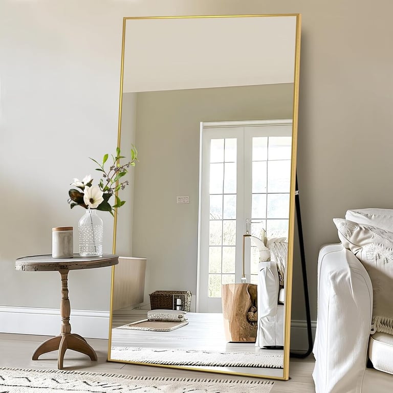 Montessori NicBex Oversized Full Length Mirror With Stand 76 x 35 Inches Gold