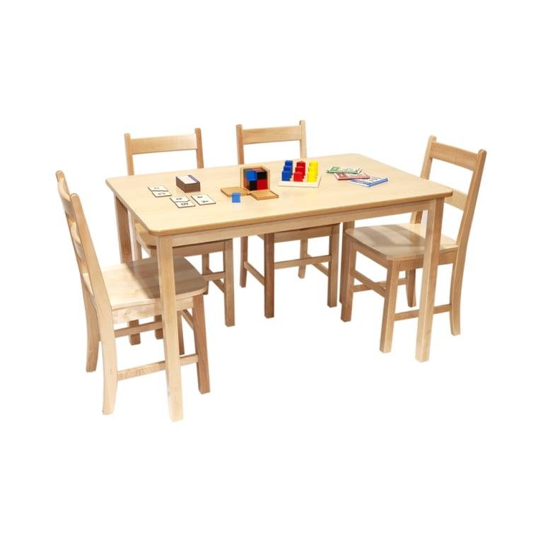 Alison's Montessori Solid Birch Classroom Table 30 x 48 Inches Laminate Top Rectangular Table Leg 22 Inches