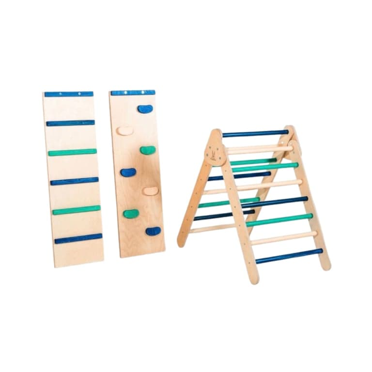 Bunny Hopkins Pikler Triangle Ocean Explorer Original With Ladder and Rock Wall