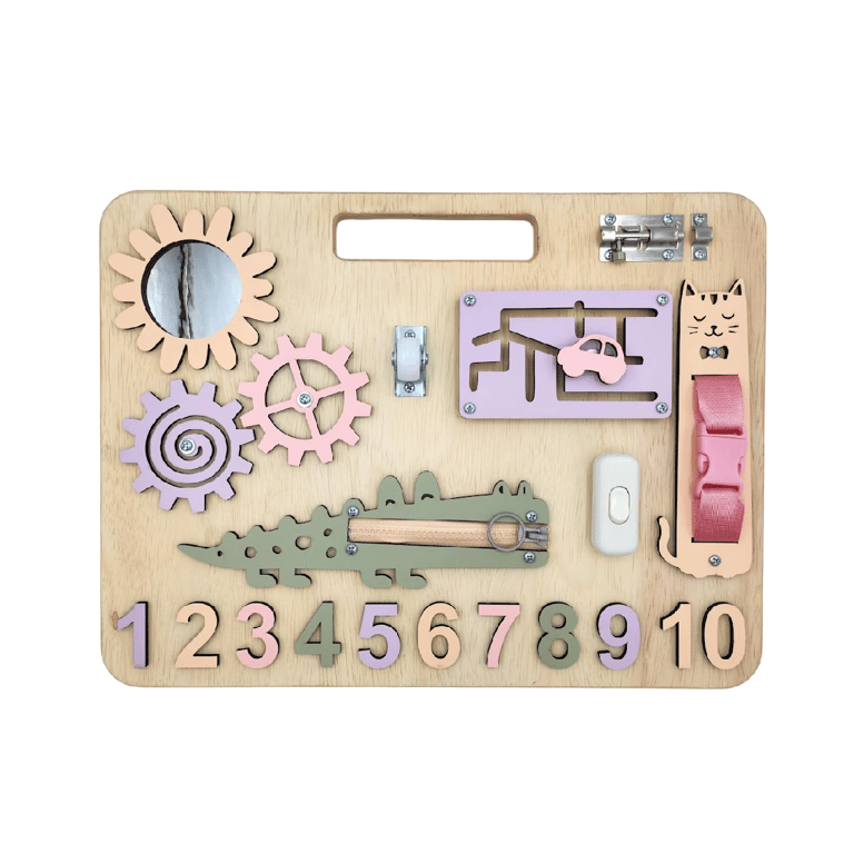 Montessori Lalalup Free Standing Busy Board Layla No Name With Display Stand