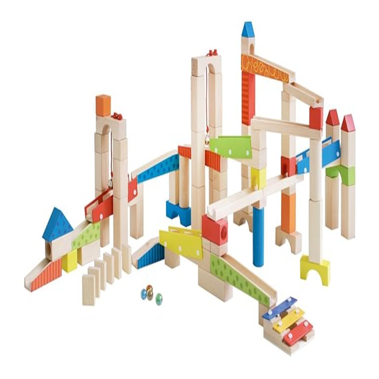 Montessori Roba Wooden Marble Run Set 100 Pieces