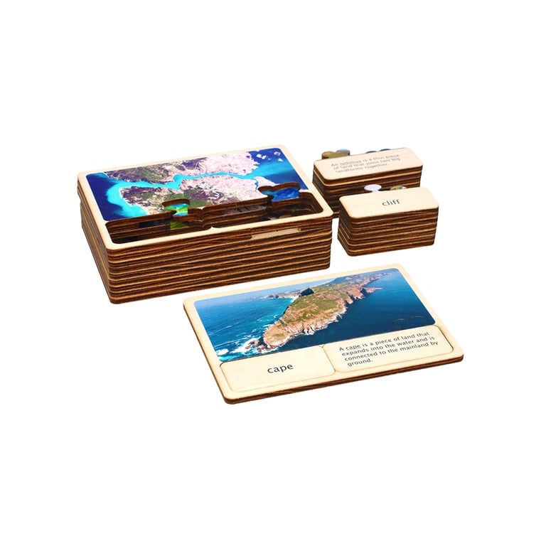 Montessori Alison's Montessori Land and Water Forms Wooden Cards