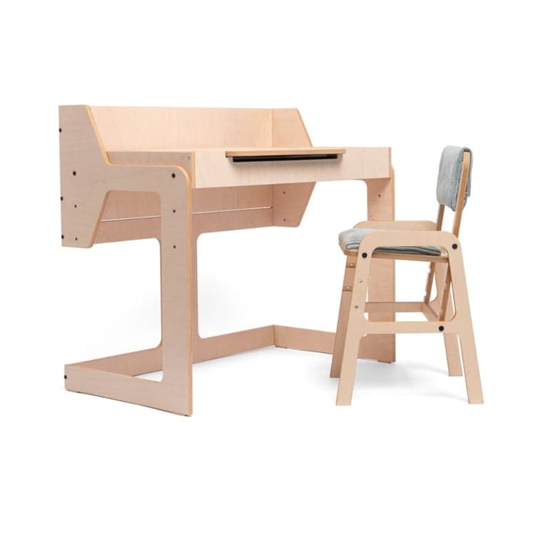 Luula Adjustable Children Montessori Table and Chair Set Teddy Gray