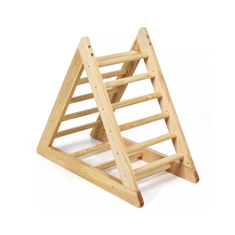 Montessori Costway Wooden Climbing Triangle Natural