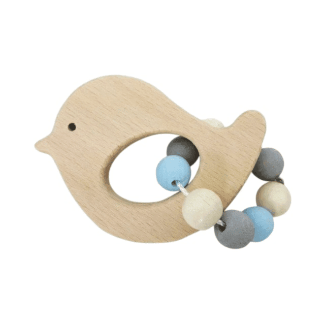 Hess-Spielzeug Rattle Bird Natural Blue