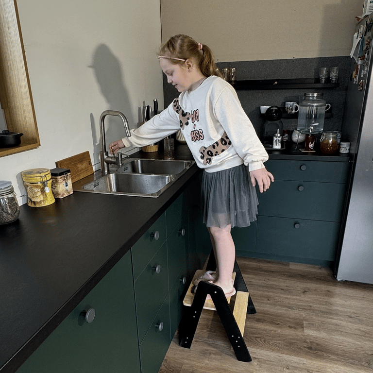 Montessori Family SCL Little Space Saving Step Stool Black