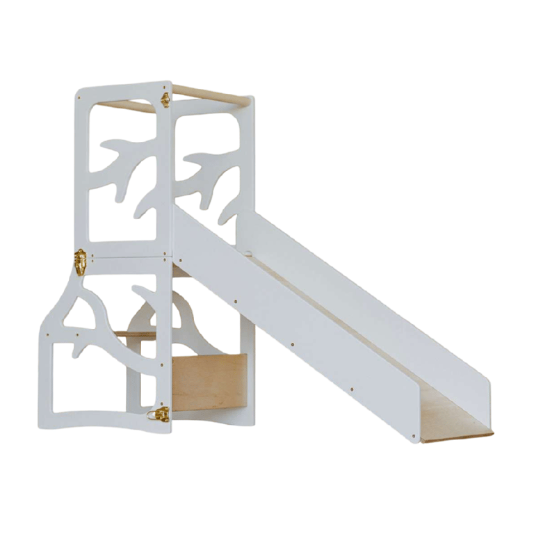 Montessori Weco 3 in 1 Tree Design Kitchen Tower With Slide White