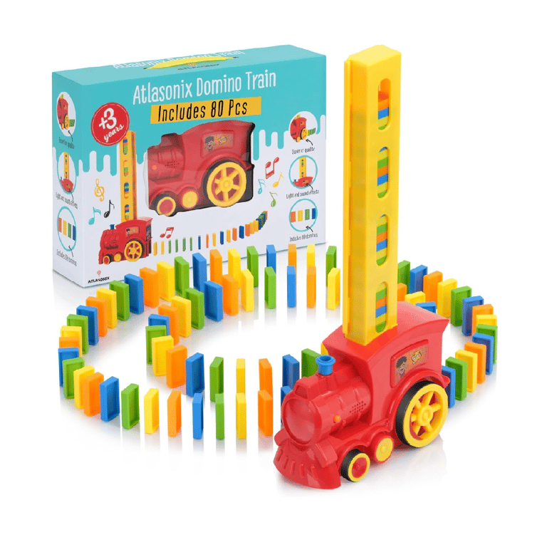 Montessori Atlasonix Domino Games With Train 160 Blocks