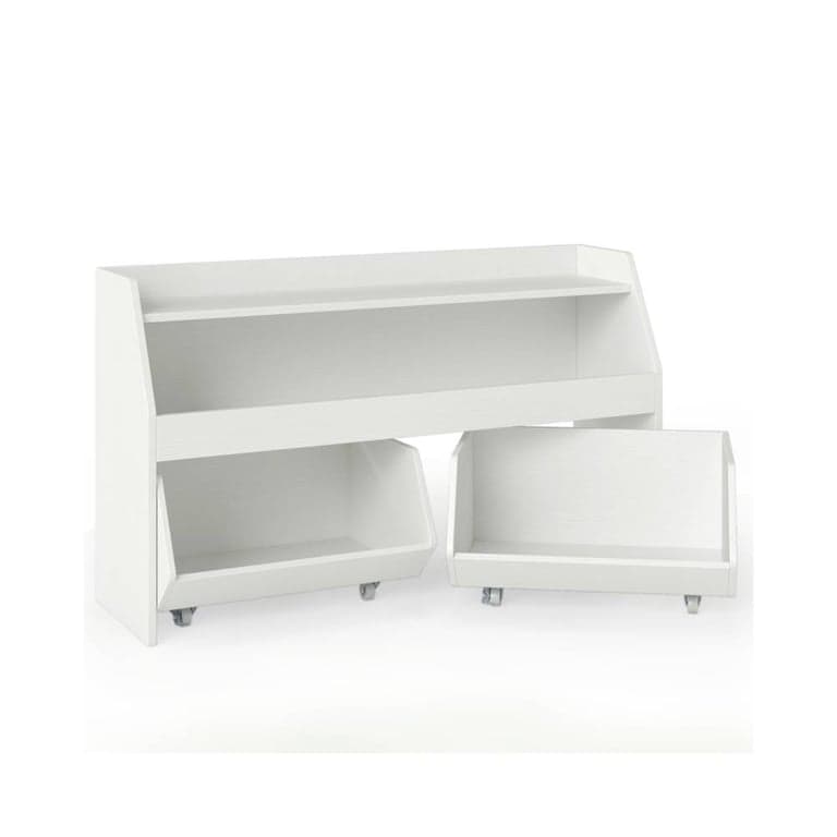 Costway Toy Storage Organizer With 2 Movable Drawers White