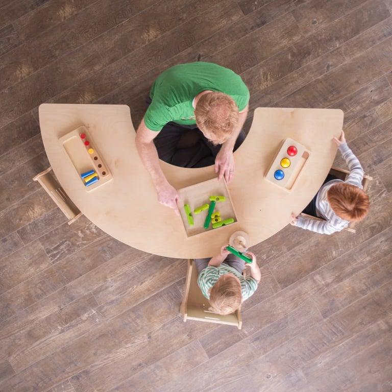 Sprout Kids Half-Round Tables Woodgrain Laminate 22 Inches