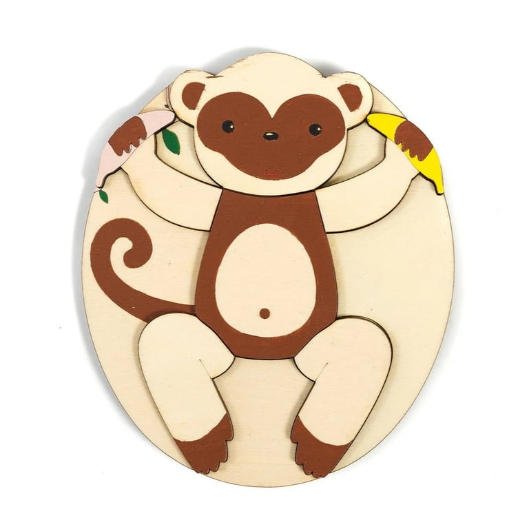 Montessori DandelionToystore Double-sided Wooden Monkey Puzzle