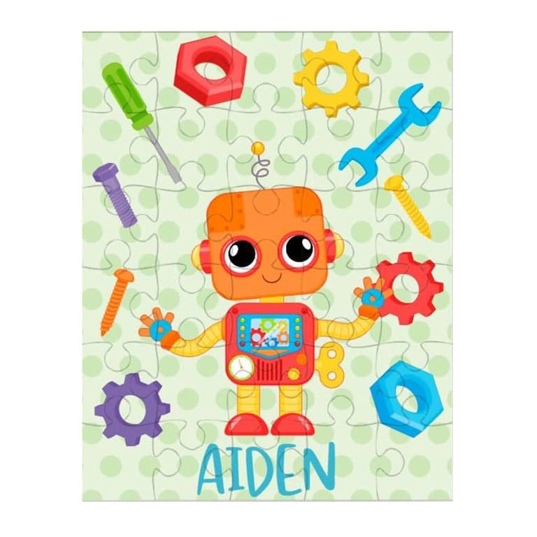 Montessori LBPersonalizedDesign Personalized Robot Puzzle