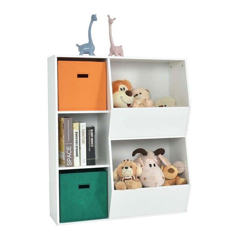 Montessori HONEY JOY 5 Cubbies Toy Storage Organiser White