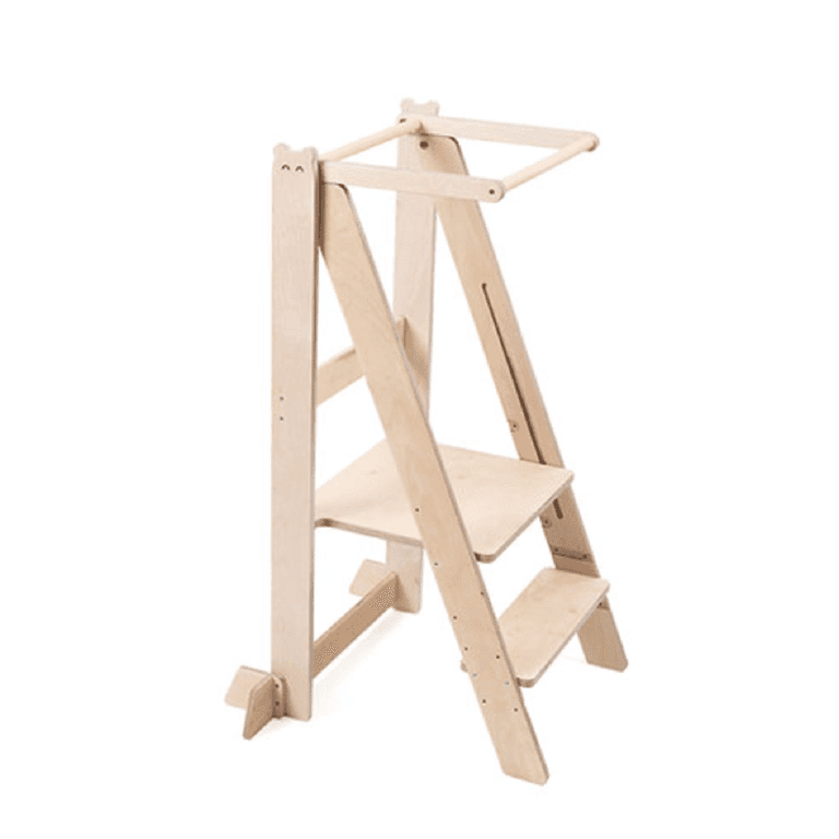 Montessori Craffox Foldable Learning Tower Cat Natural