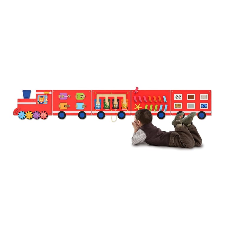 Montessori Monlaurd Wall Mounted Busy Board Train