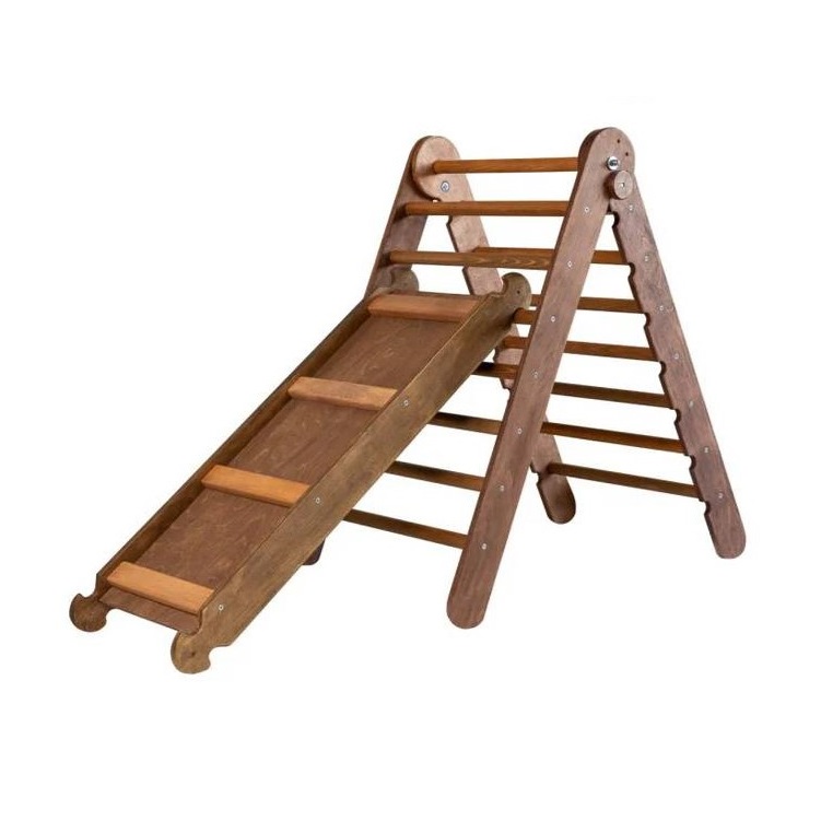 Montessori Goodevas Climbing Triangle With Slide Dark Set