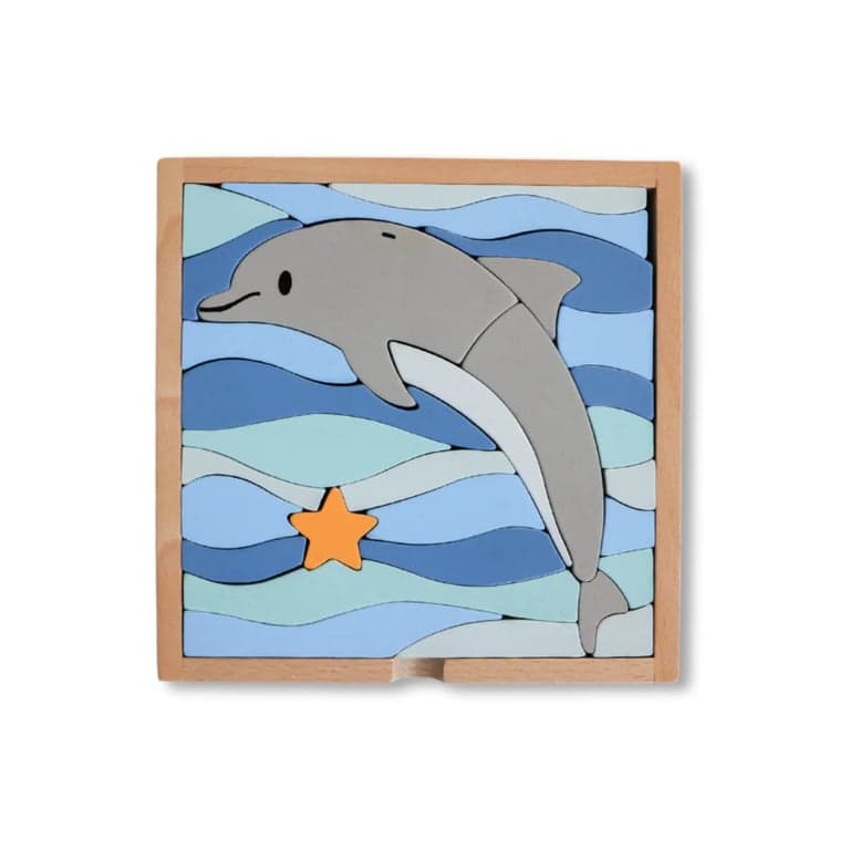 Stellavan & Papa 3-in-1 Small Block Puzzle Dolphin