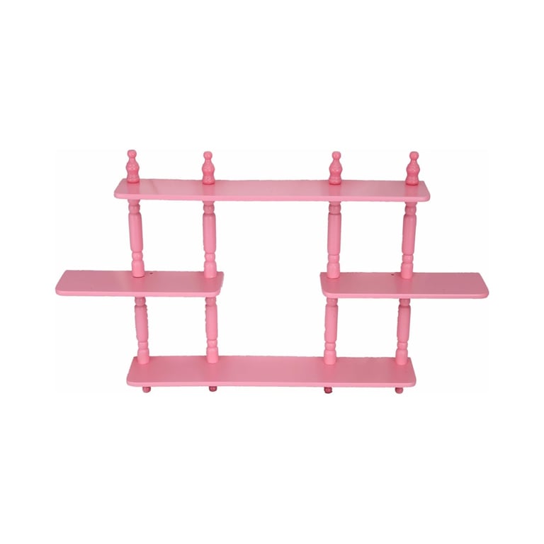 Montessori Frenchi Home Furnishing Kid's 3-Tier Wall Shelves Pink