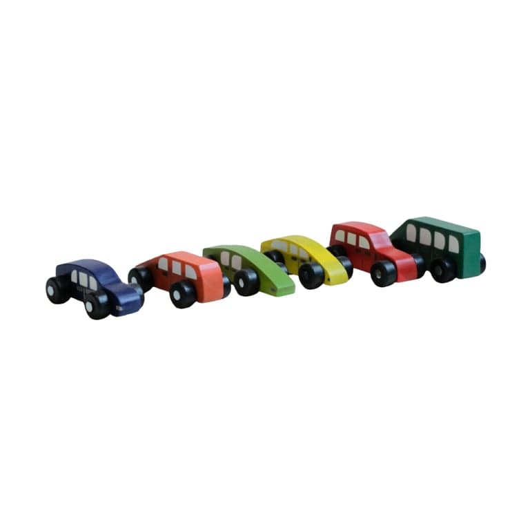 QToys Wooden Cars Coloured