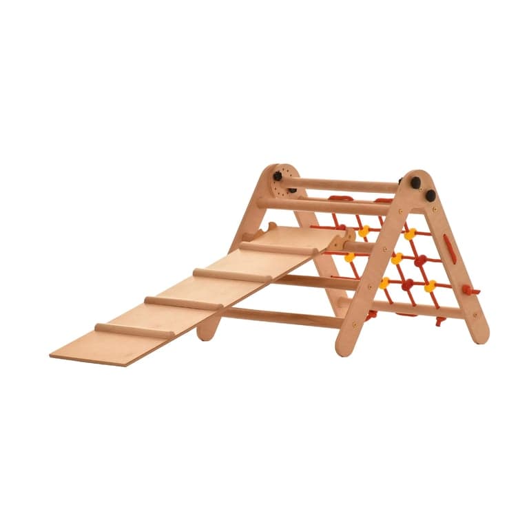 Montessori Rina Gym Climbing Triangle With Net and Ramp