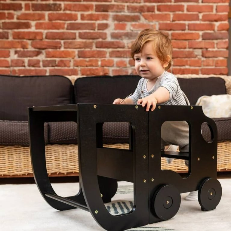 Montessori The Learning Tower Company The Wheely Fun Convertible Toddler Tower Car Black