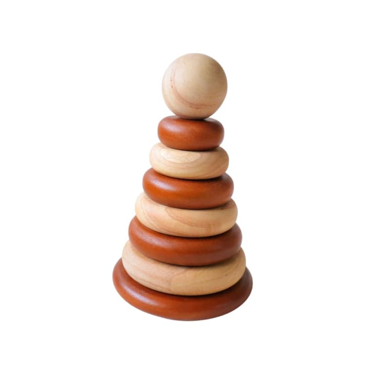 QToys Bouncing Stacking Rings Natural