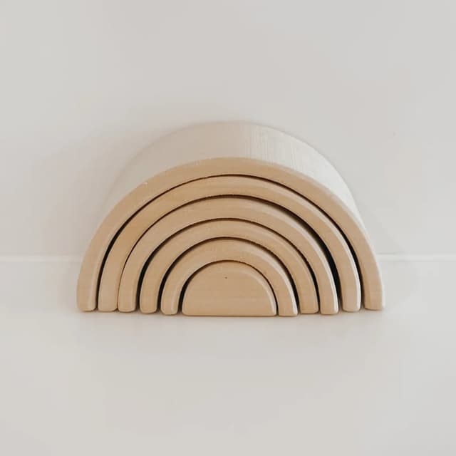 Henry & Flo Wooden Rainbow Stacker Small Raw Wood