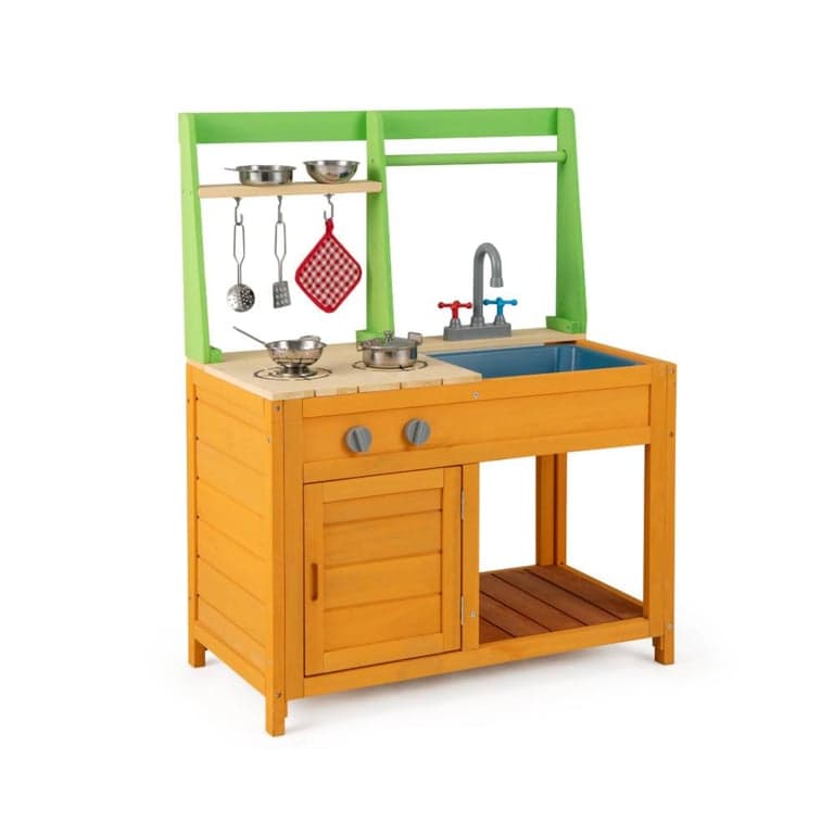 Costway Outdoor Mud Kitchen Playset Orange