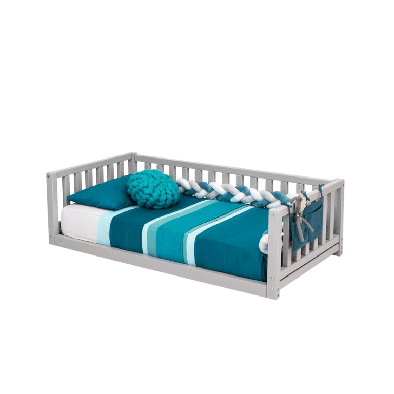 Montessori REU Sweet HOME From Wood Double Floor Bed Grey