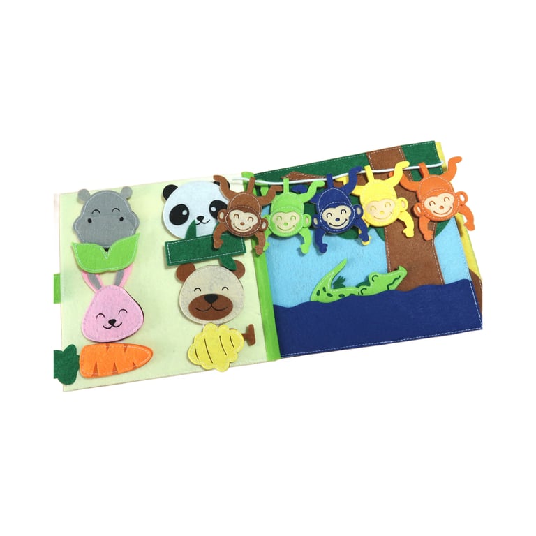 Montessori Leo Felt Books Handmade Quiet Felt Book Jungle Animals