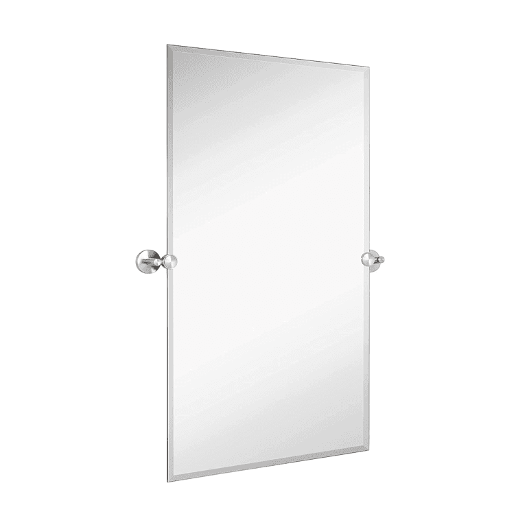 Hamilton Hills Wall-Mounted Frameless Pivot Mirror 24 x 36 Brushed Chrome