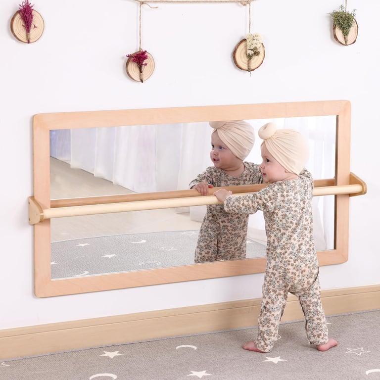 Montessori KRAND 3-Position Shatterproof Safety Baby Mirror With Pull Up Handrail