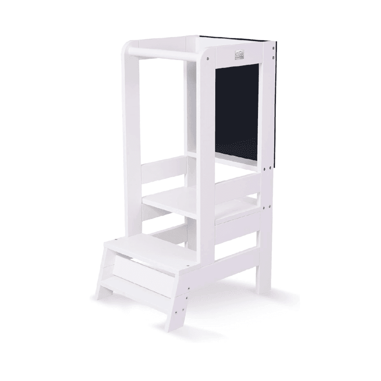 Montessori Meowbaby Toddler Tower With Chalkboard White