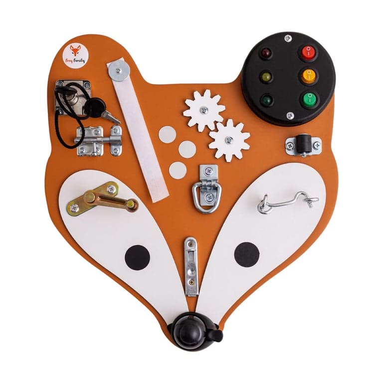 Foxy Family Wooden Busy Board Red Fox Head