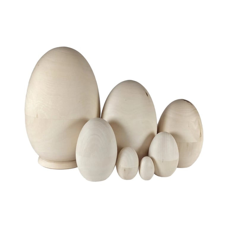 Montessori Playspire Nesting Eggs Unfinished 8 Inches