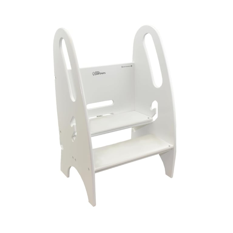 Montessori Little Partners The Growing Step Stool Soft White