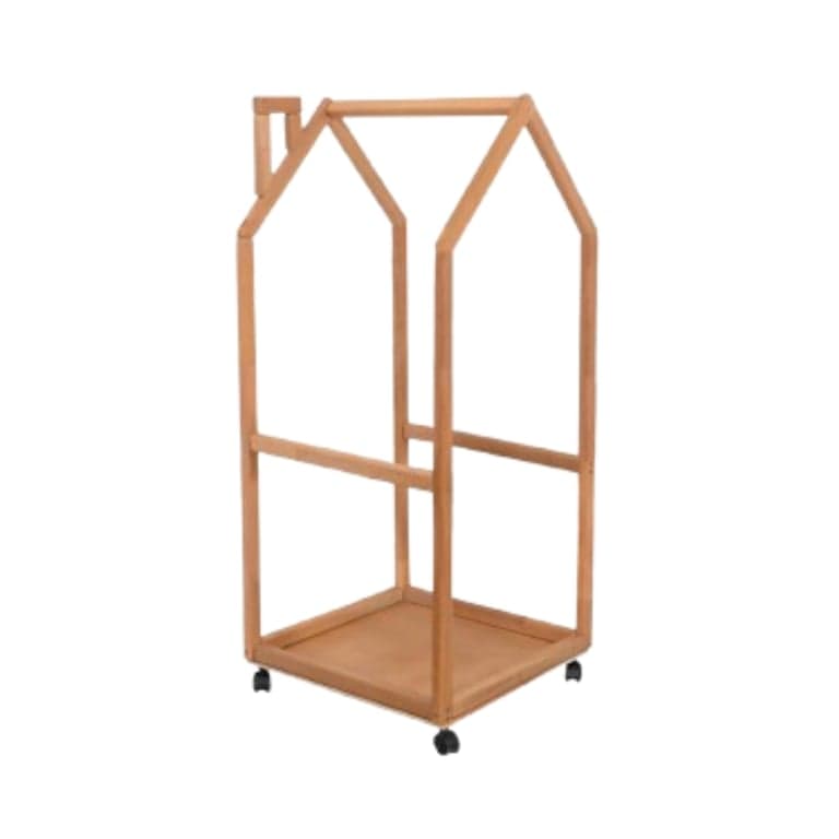 BusyWood Kids Clothing Rack With Wheels Natural