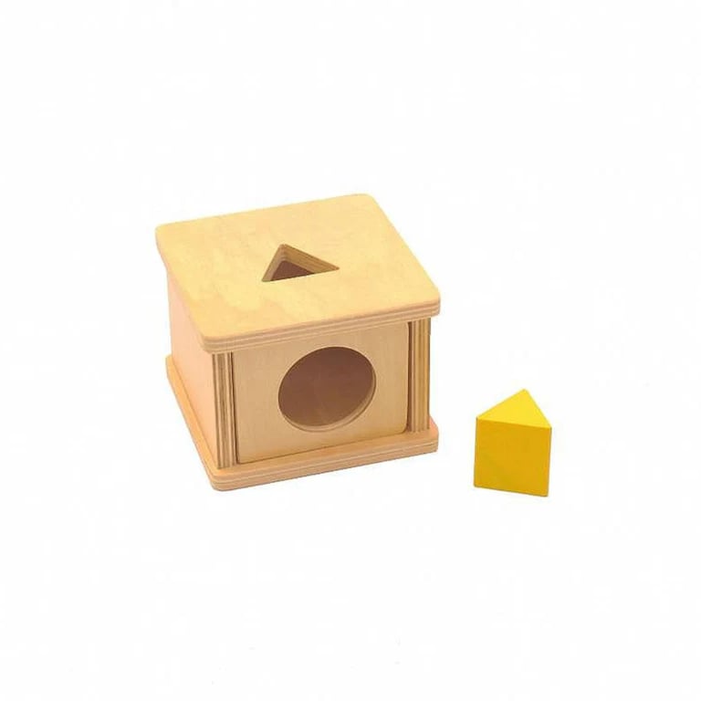 Montessori Pink Montessori Imbucare Box With Triangular Prism