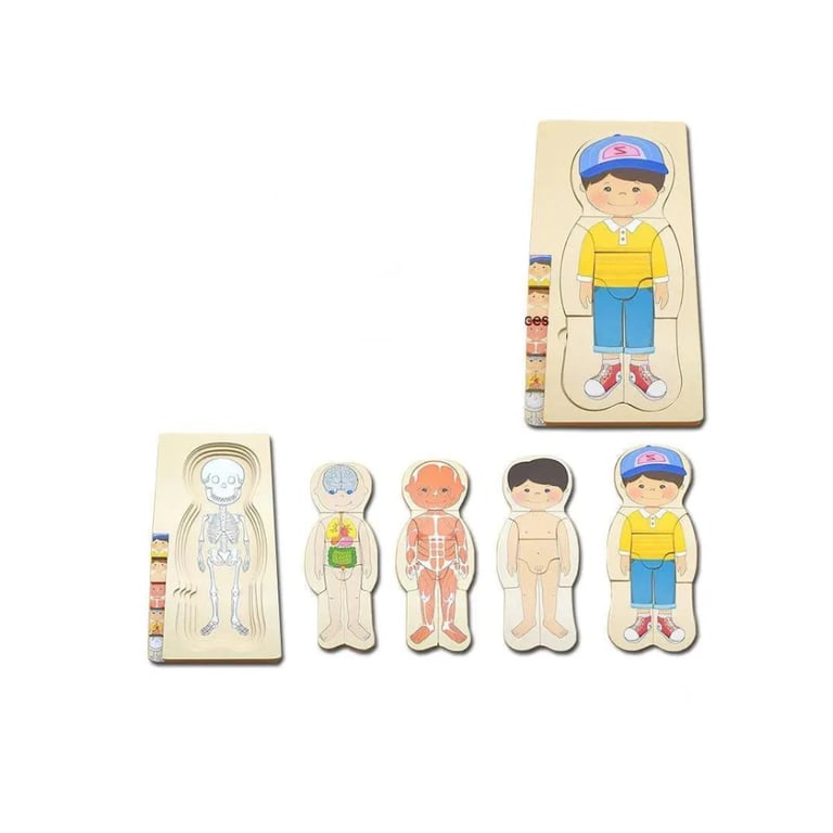 Montessori Seaside-Montessori Body Parts Wooden Puzzle Boy