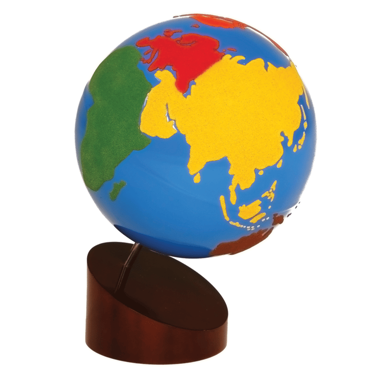 Montessori Alison's Montessori Parts of the World Sandpaper Globe Premium