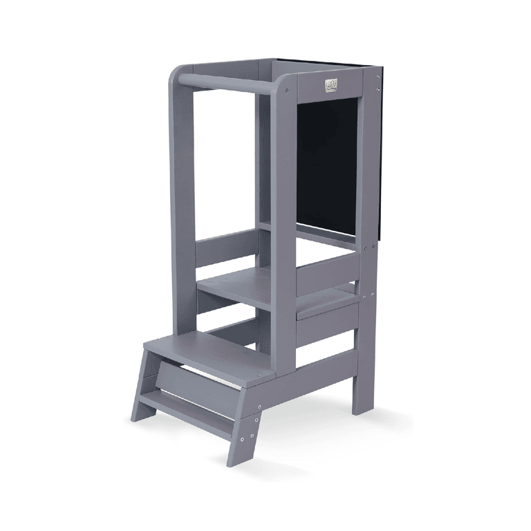 Montessori Meowbaby Toddler Tower With Chalkboard Gray