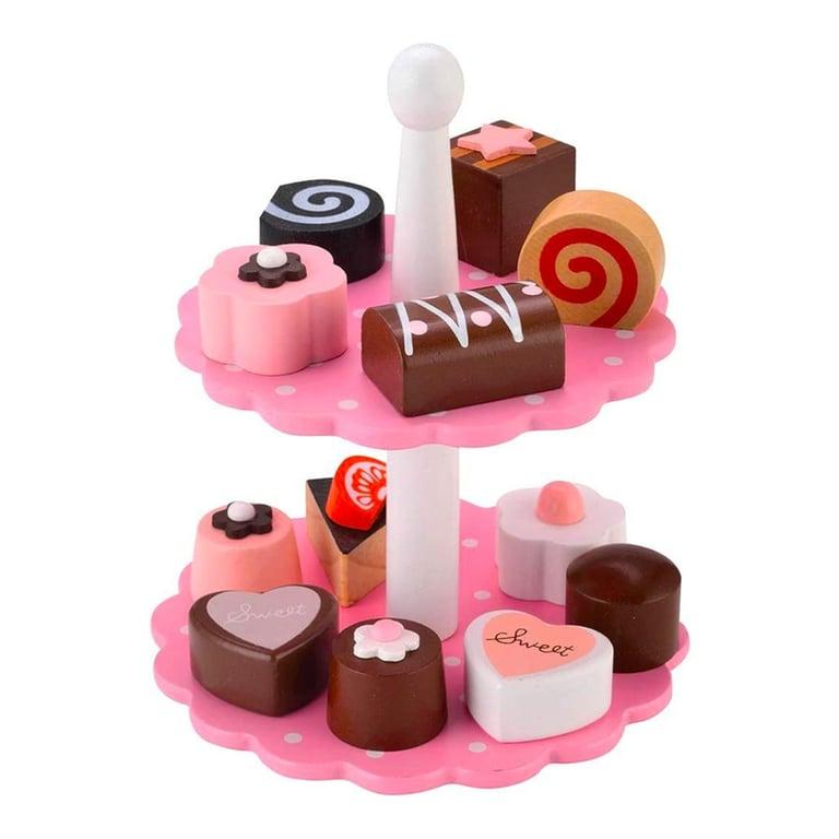 Montessori REU KIDS TOYLAND Wooden Dessert Cake Set Birthday Cake