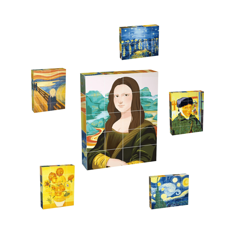 Montessori PicassoTiles Cube Puzzle Art Van Gogh Mona Lisa