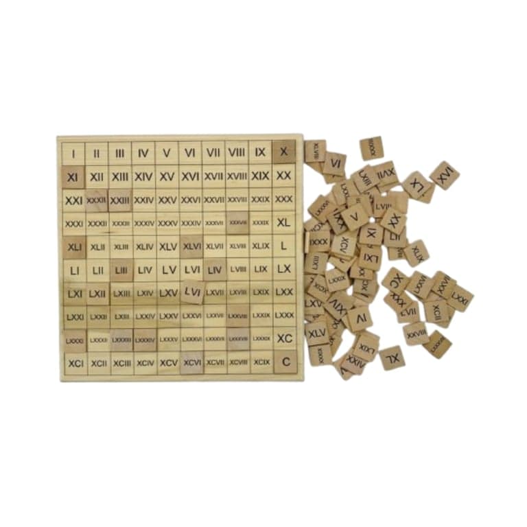 Montessori Sensory Play Roman Numeral Board and Tiles