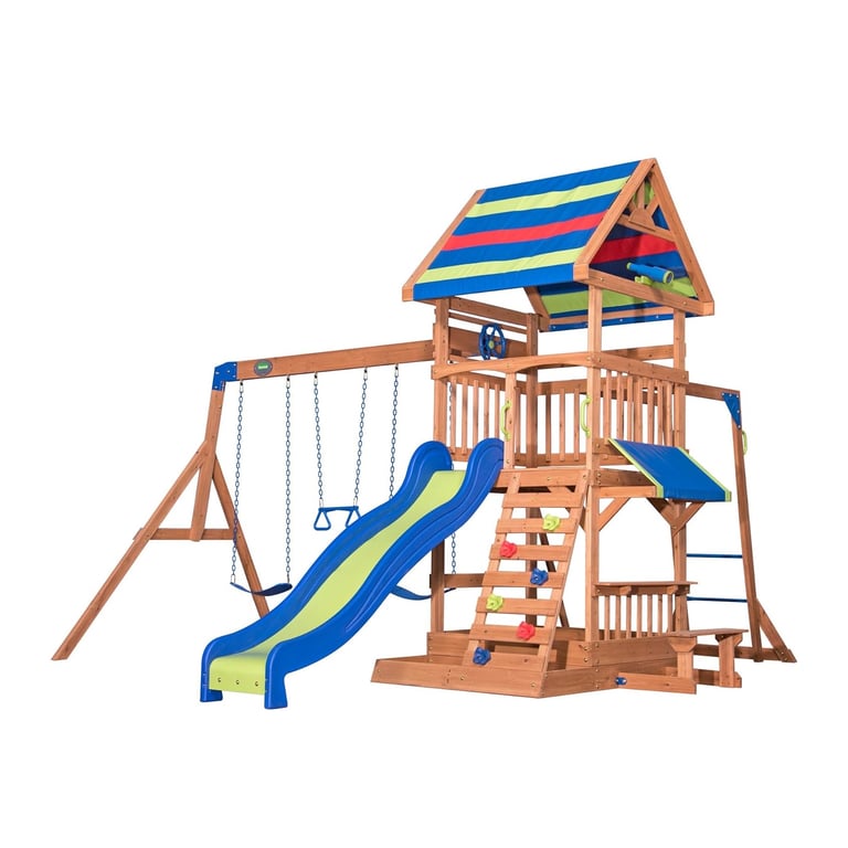 Montessori Backyard Discovery Beach Front All Cedar Wooden Swing Set