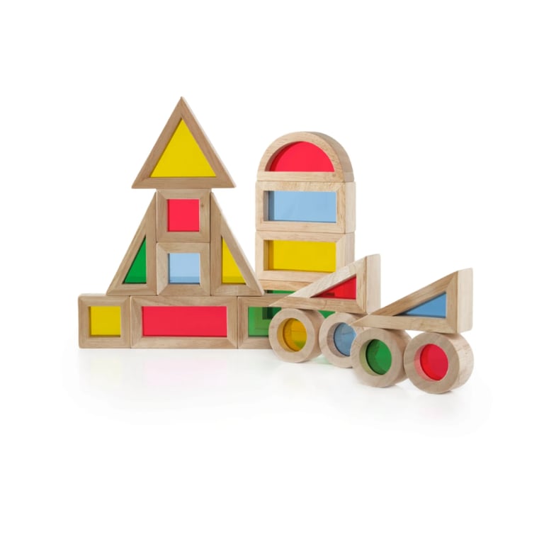 Montessori Guidecraft Jr. Rainbow Blocks 40 Pieces